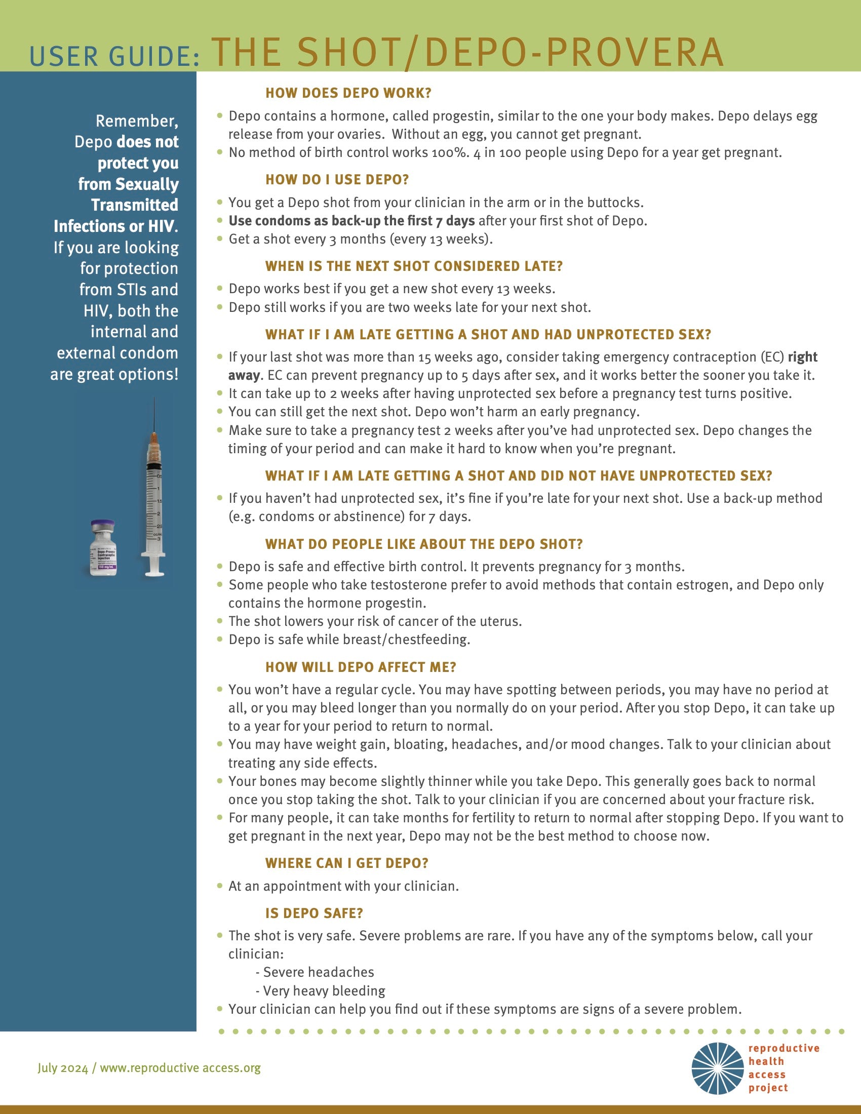 Depo Provera Patient Handout What Is Depo Provera? MEDICA DEPOT