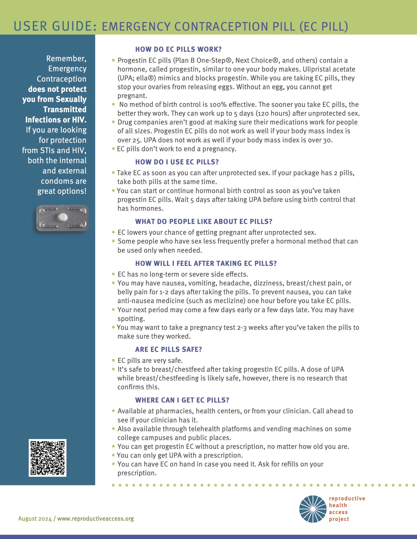 Emergency Contraception (EC) User Guide