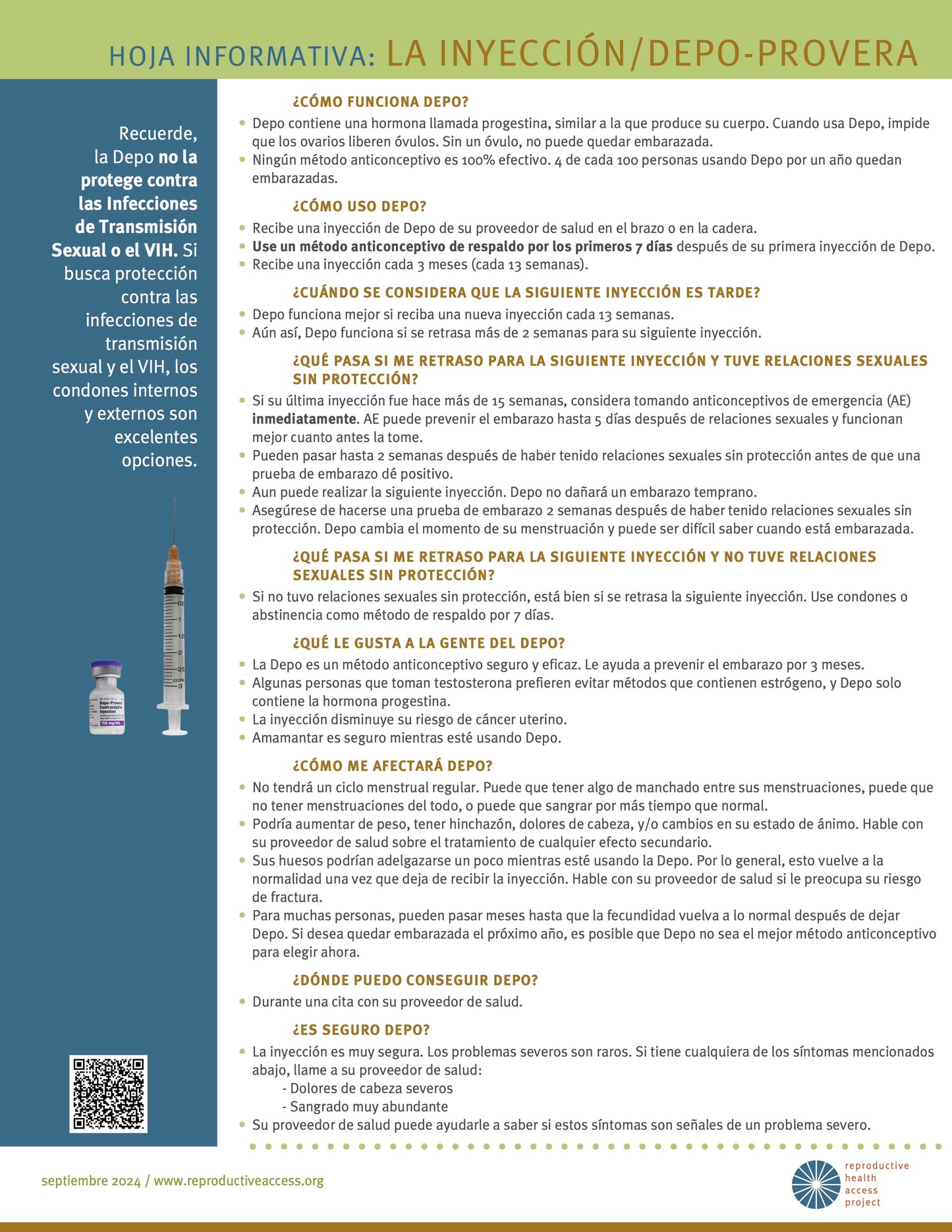 The Shot (Depo Provera) User Guide