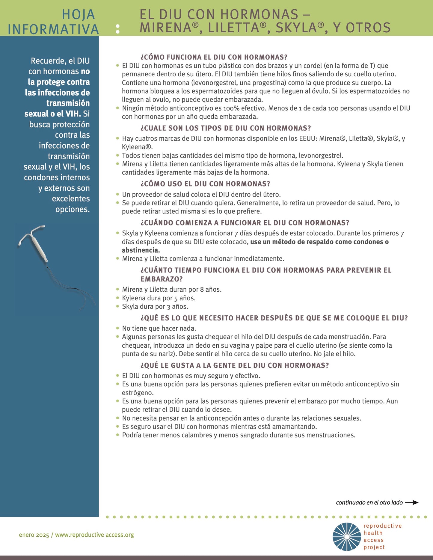 Hormonal IUD User Guide