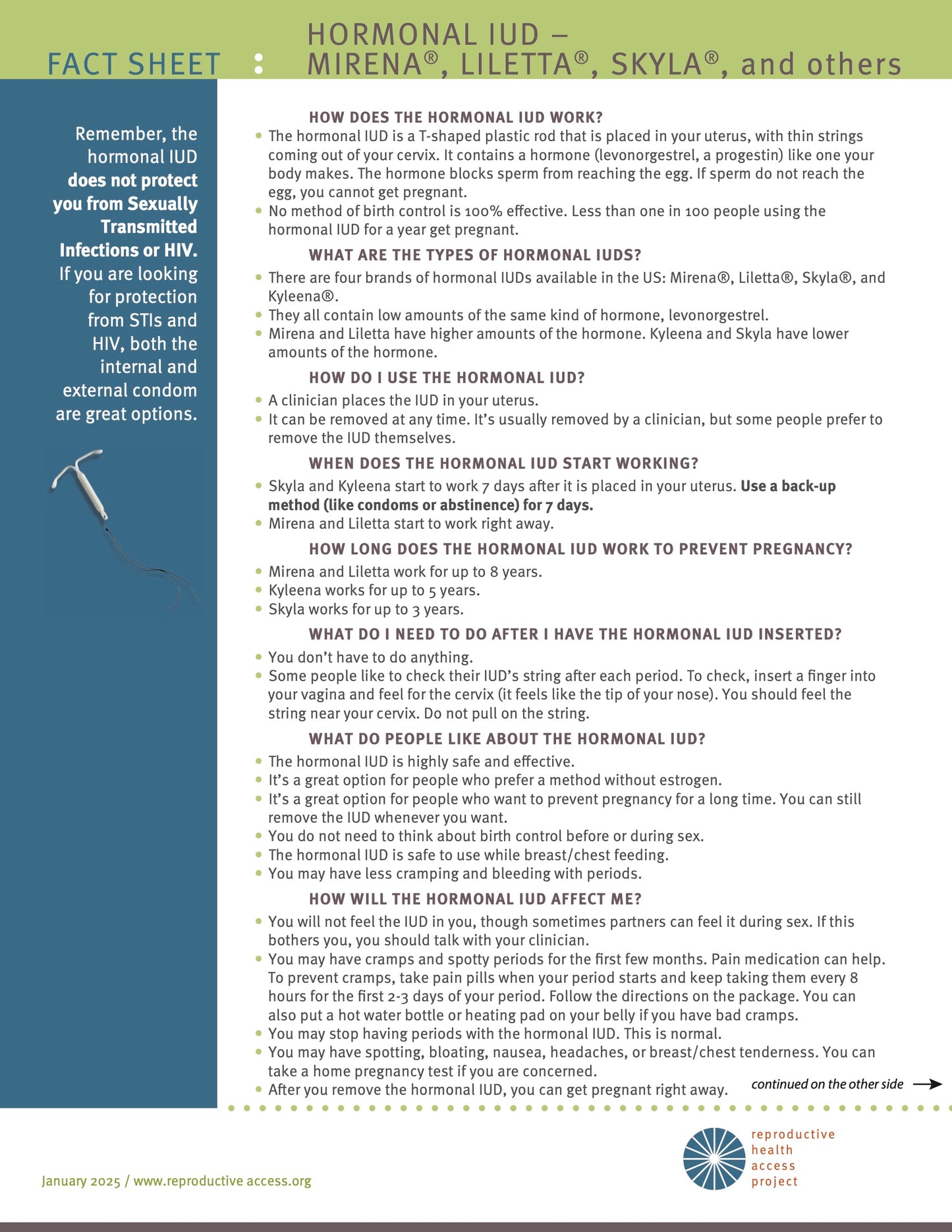 Hormonal IUD User Guide
