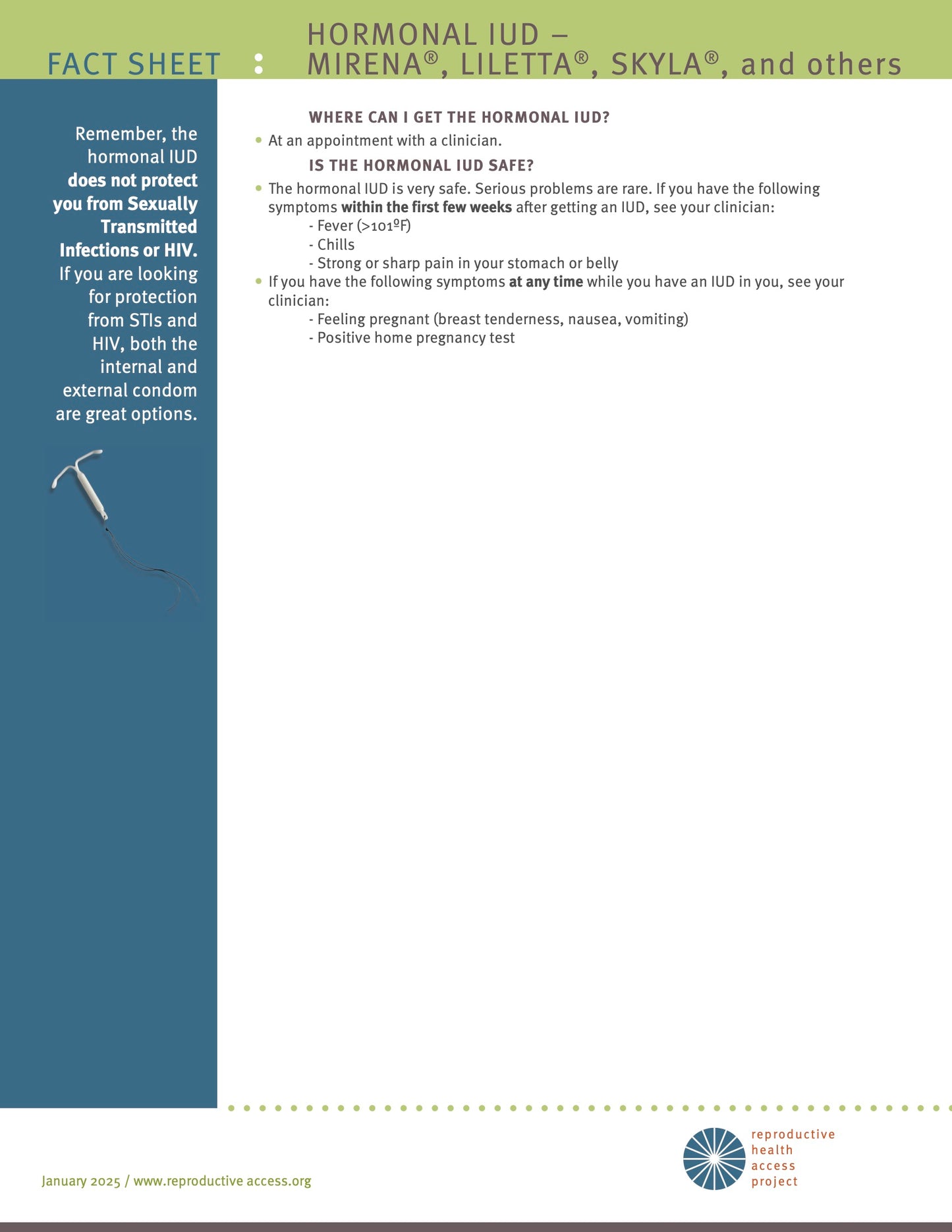 Hormonal IUD User Guide