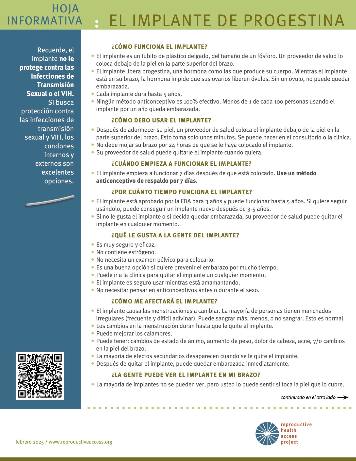 Progestin Implant User Guide