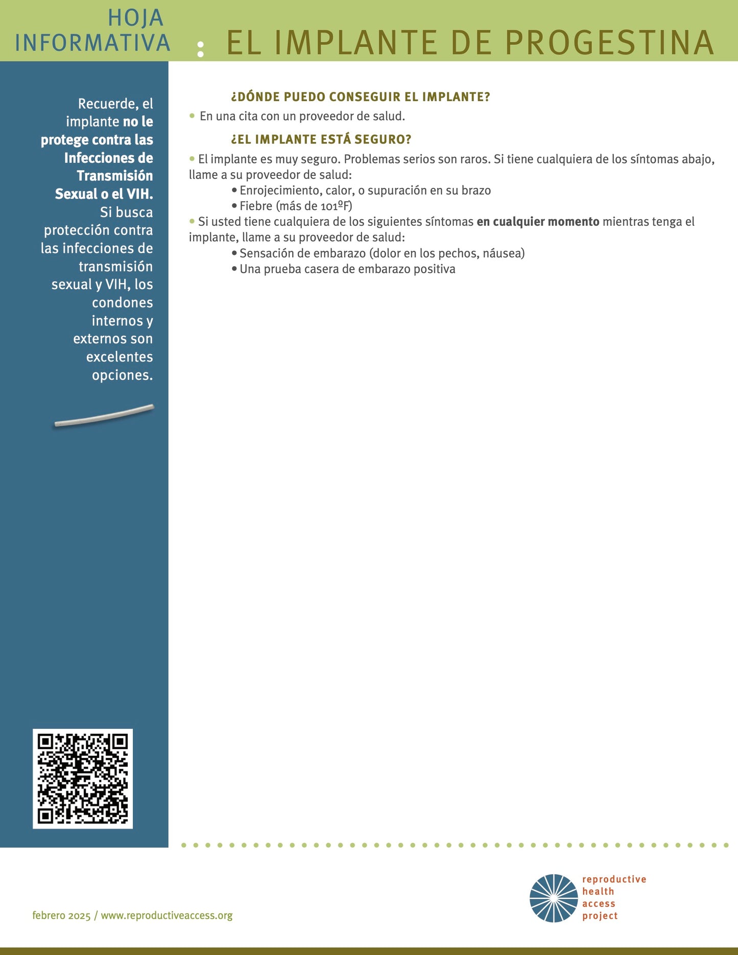 Progestin Implant User Guide