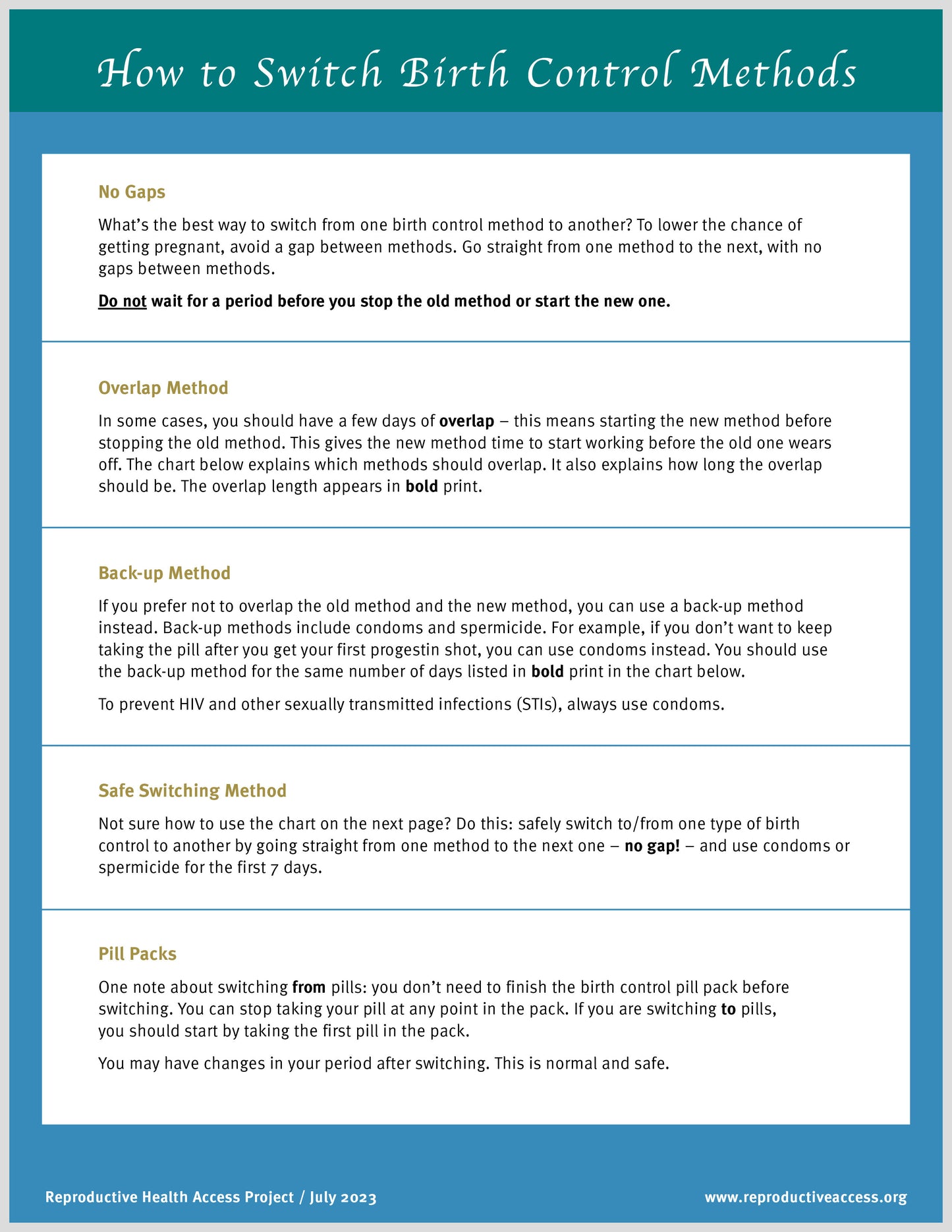 Birth Control Resource (Expanded) Pack