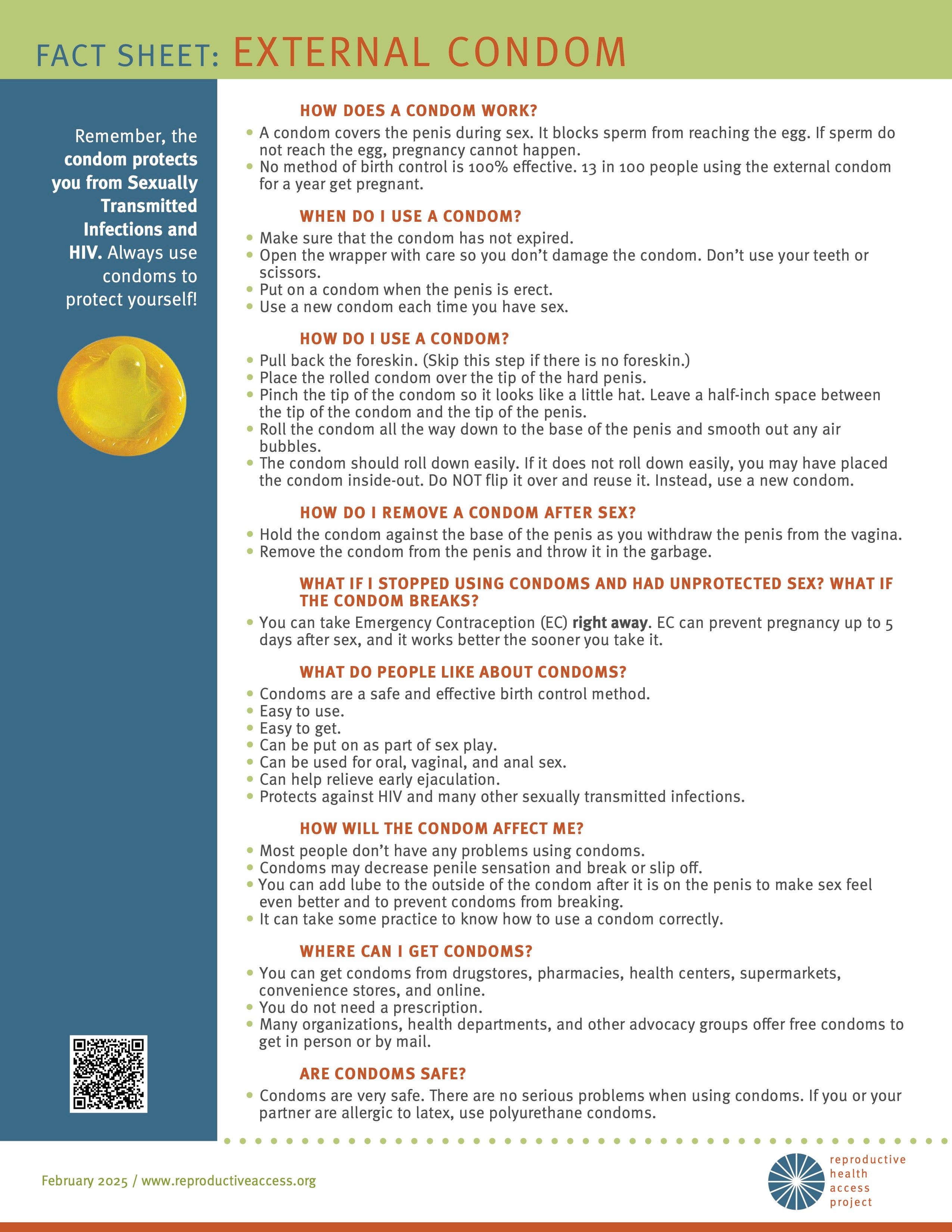 Condom User Guide – Reproductive Health Access Project Store