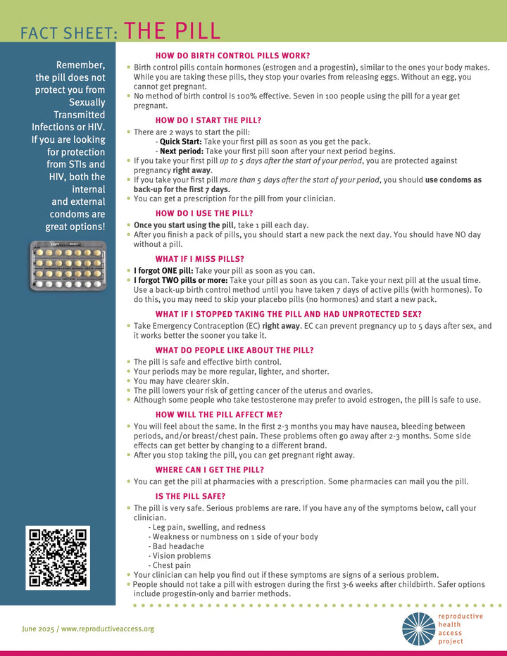 Birth Control User Guides – Reproductive Health Access Project Store